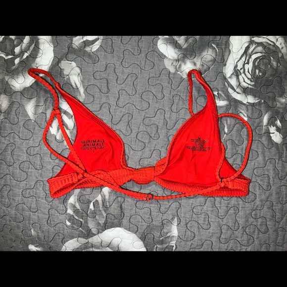 Minimale Animale knotted ribbed bikini top. Size small. Red and brown - Picture 3 of 6